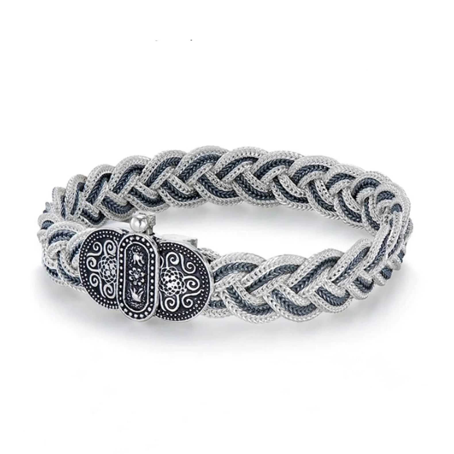 Turkish Woven Vintage Silver Couple Bracelets - Image 3