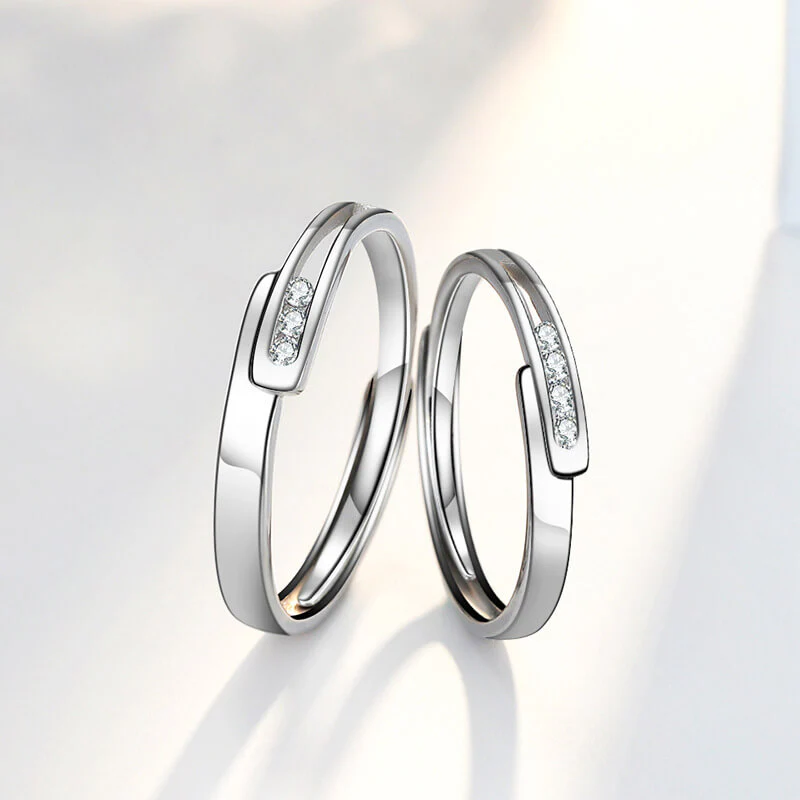 1314 One Lifetime, One Eternity Cubic Zirconia Matching Rings – Romantic Couple Jewelry - Image 2