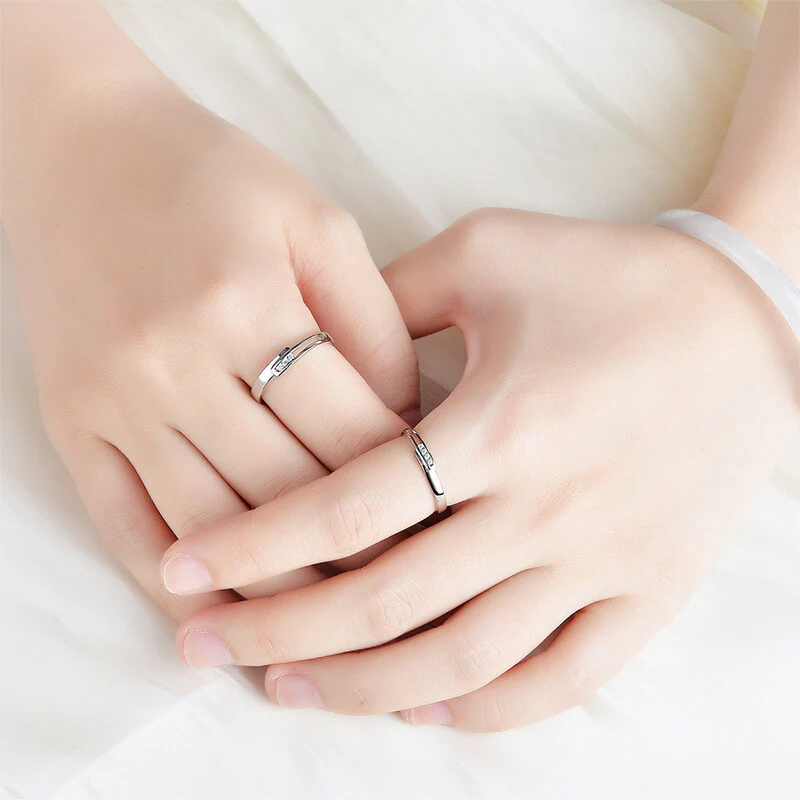 1314 One Lifetime, One Eternity Cubic Zirconia Matching Rings – Romantic Couple Jewelry - Image 5
