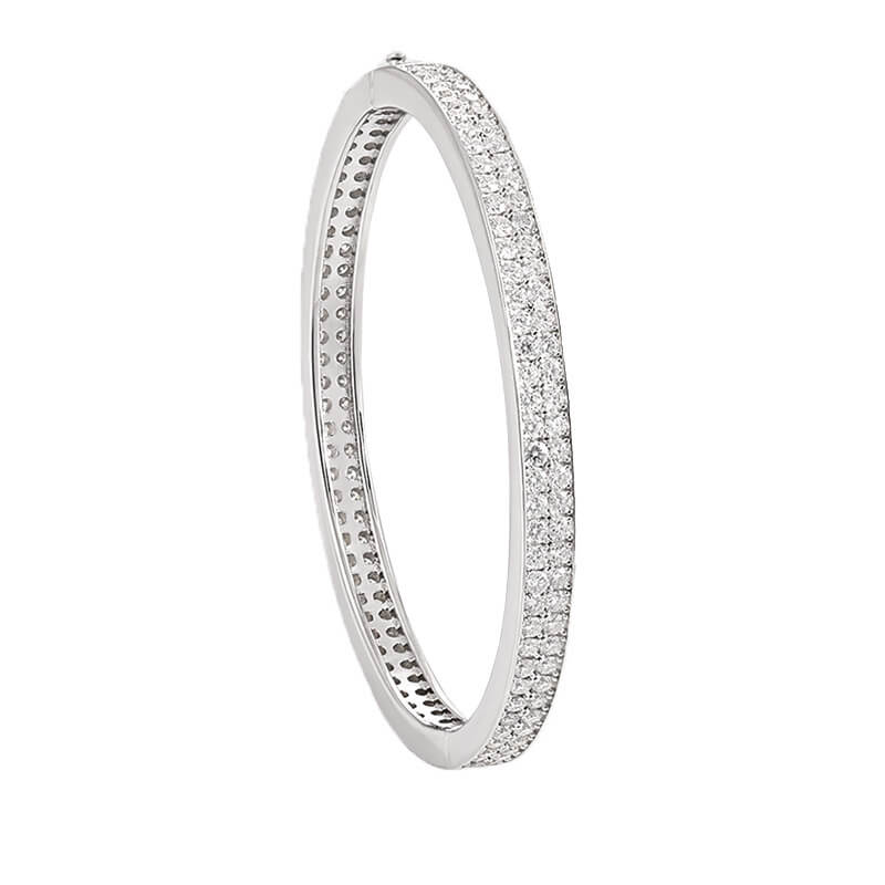925 Silver Cuff Bracelet with Channel-Set Moissanite - Image 3