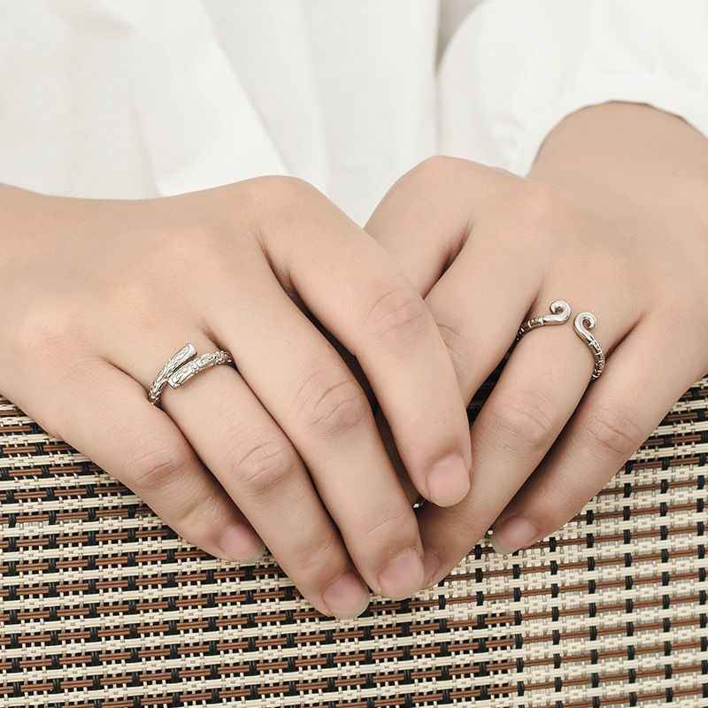 925 Sterling Silver Black Myth Wukong Matching Couple Rings, Wukong Crown Ring & Monkey King Bar Ring - Image 6