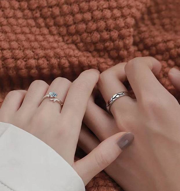 Forget Me Not Flower Matching Rings - Image 5