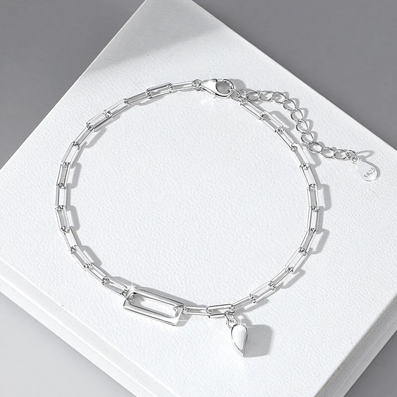 Hollow Paperclip Chain Love Magnetic Couple Bracelets - Image 4