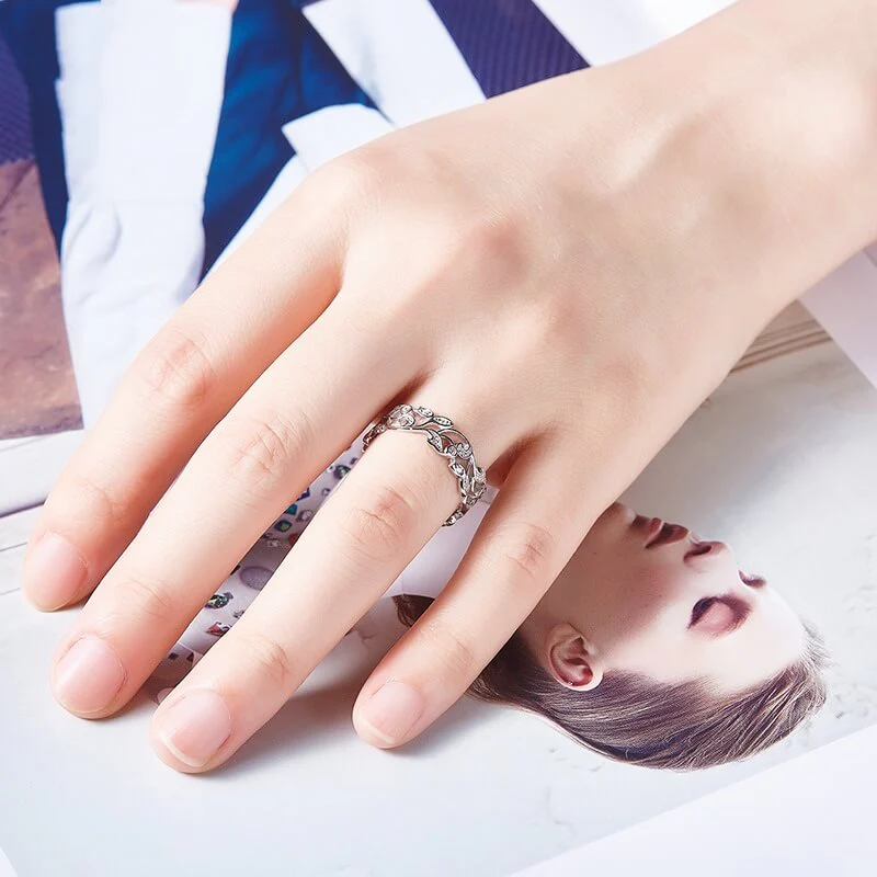Hollowed Floral Matching Rings - Image 5