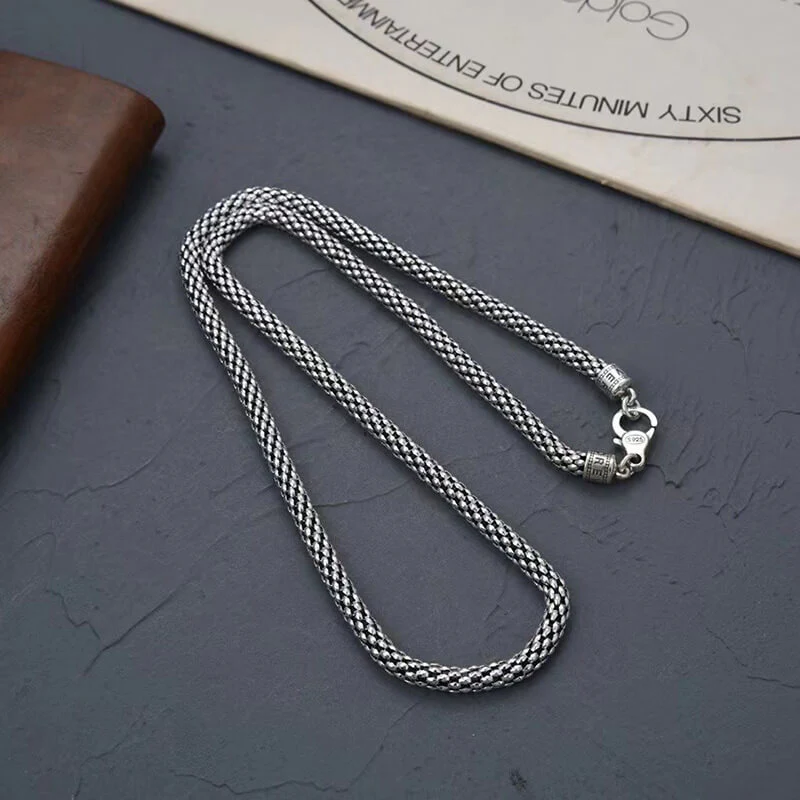 Oxidized Popcorn Coreana 925 Sterling Silver Chain - Image 3