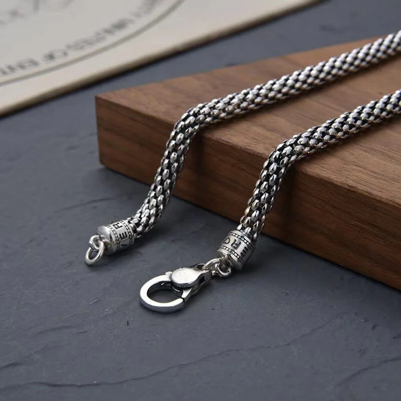 Oxidized Popcorn Coreana 925 Sterling Silver Chain - Image 5