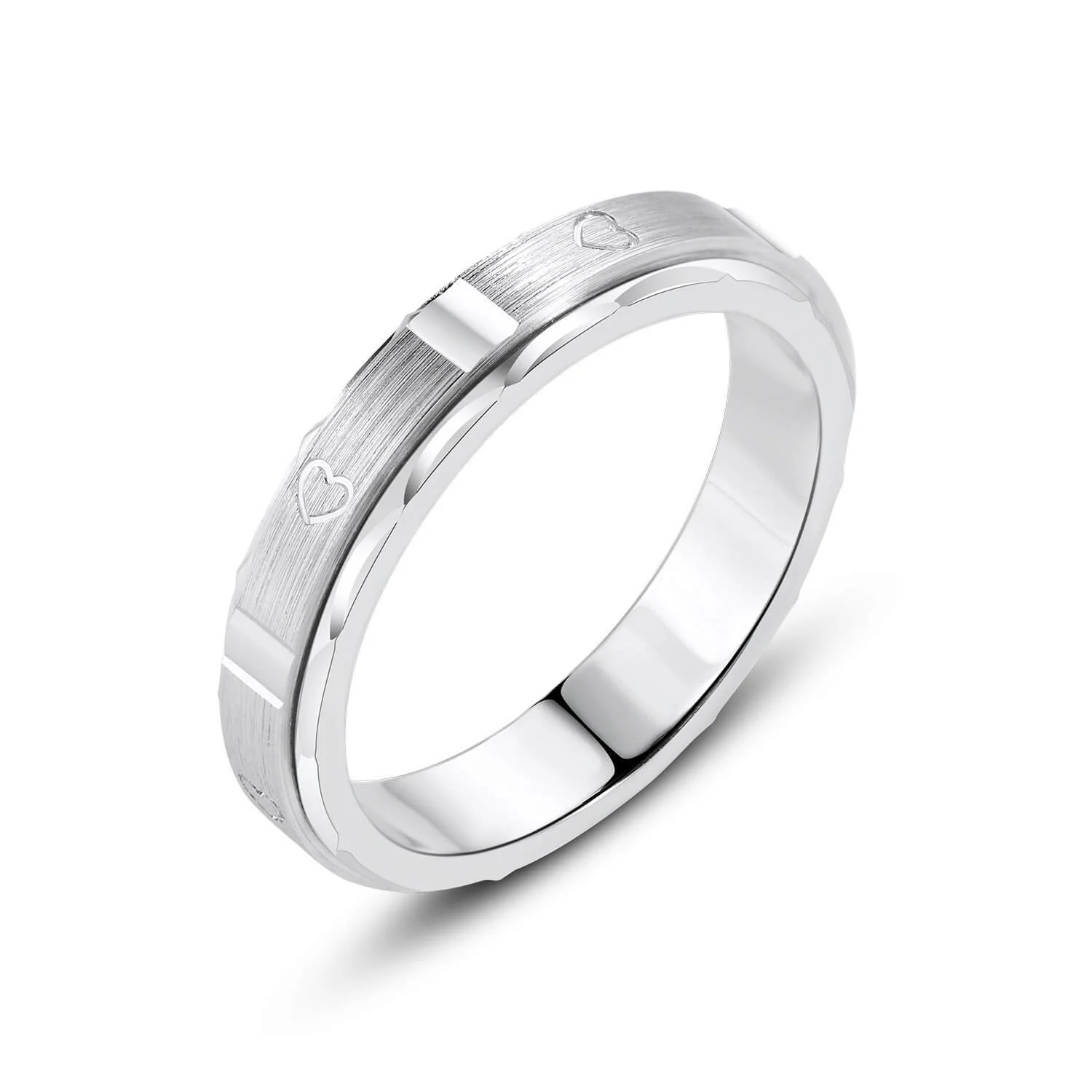 Rotatable Love Heart Spinner Matching Rings - Image 5