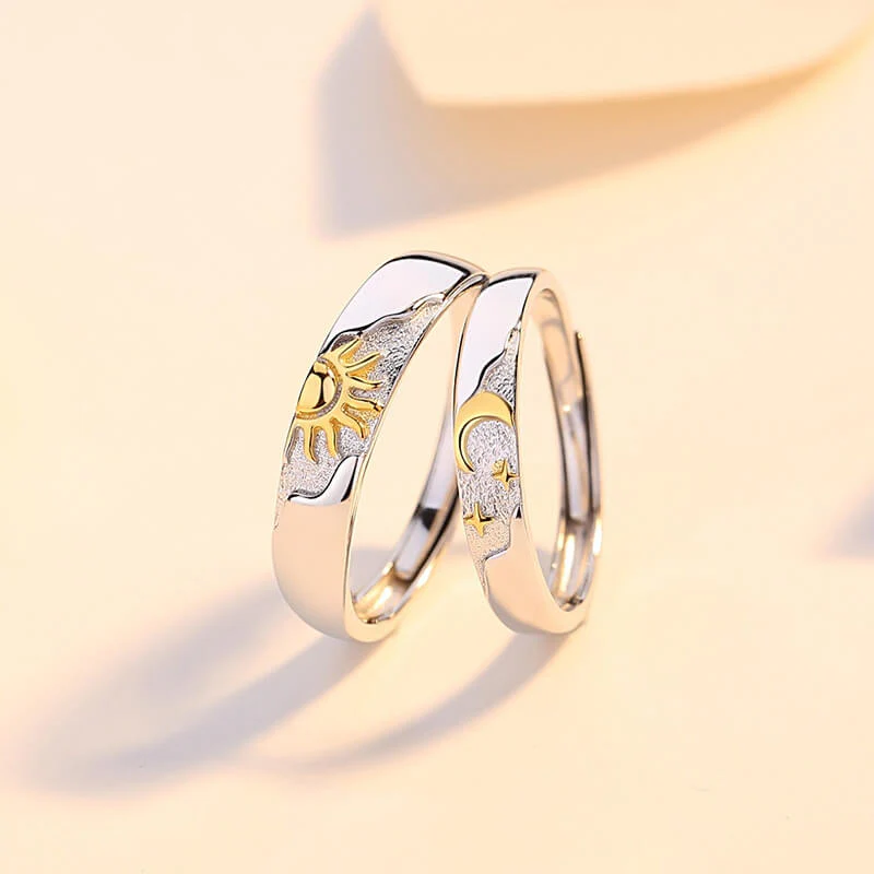 Sun & Moon Two Tone Matching Rings - Image 3