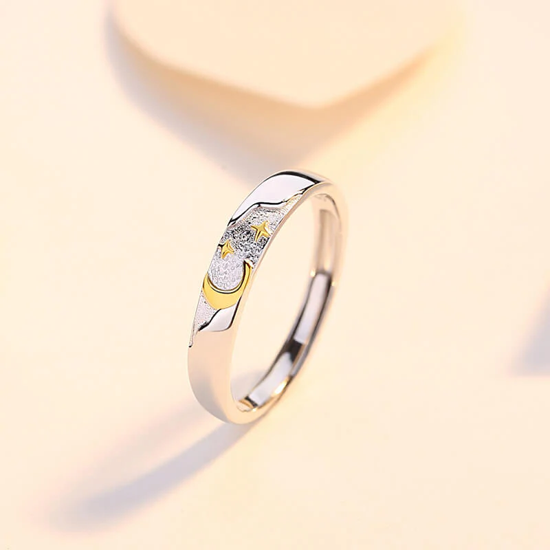 Sun & Moon Two Tone Matching Rings - Image 5