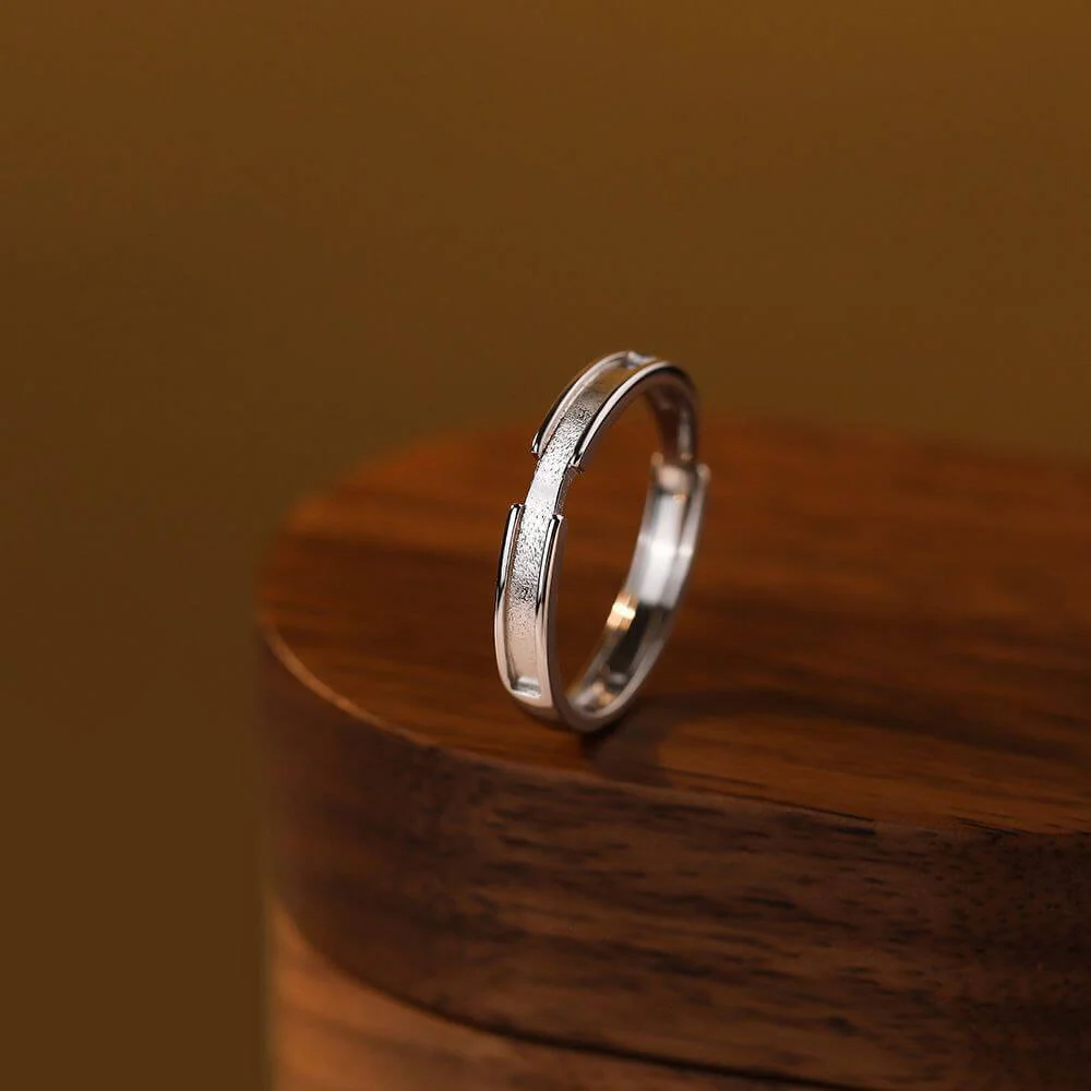Plain Band Pave CZ Matching Ring - Image 3