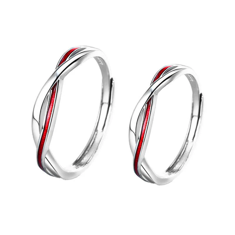 The Matchmaker's Red String Mobius Matching Rings