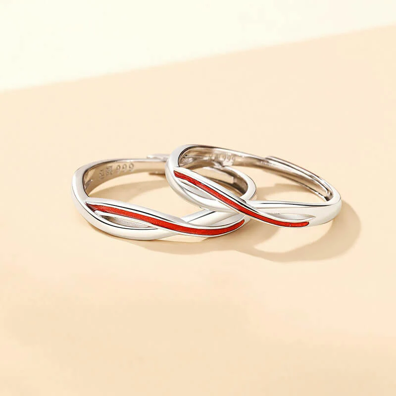 The Matchmaker's Red String Mobius Matching Rings - Image 3