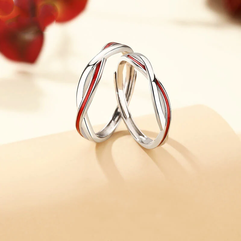 The Matchmaker's Red String Mobius Matching Rings - Image 4
