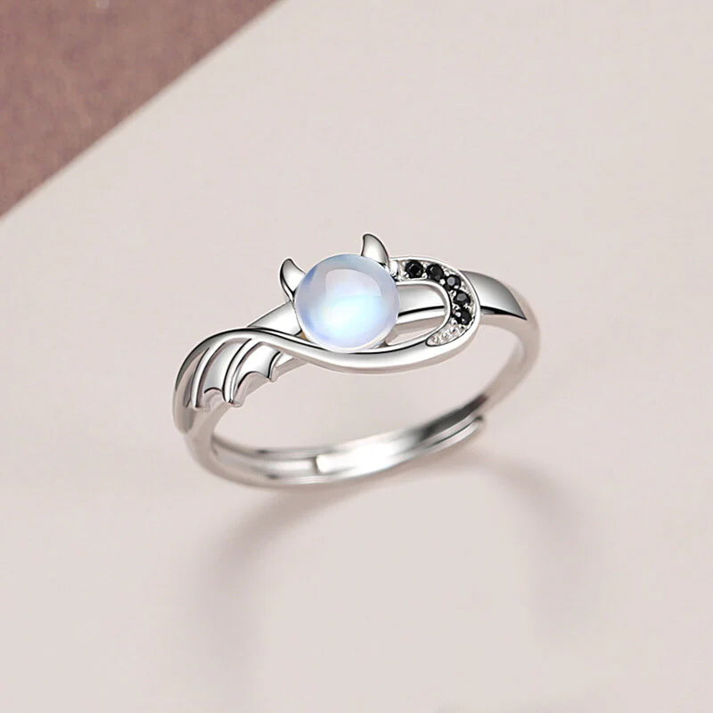 Angel & Devil Moonstone Couple Rings - Image 3