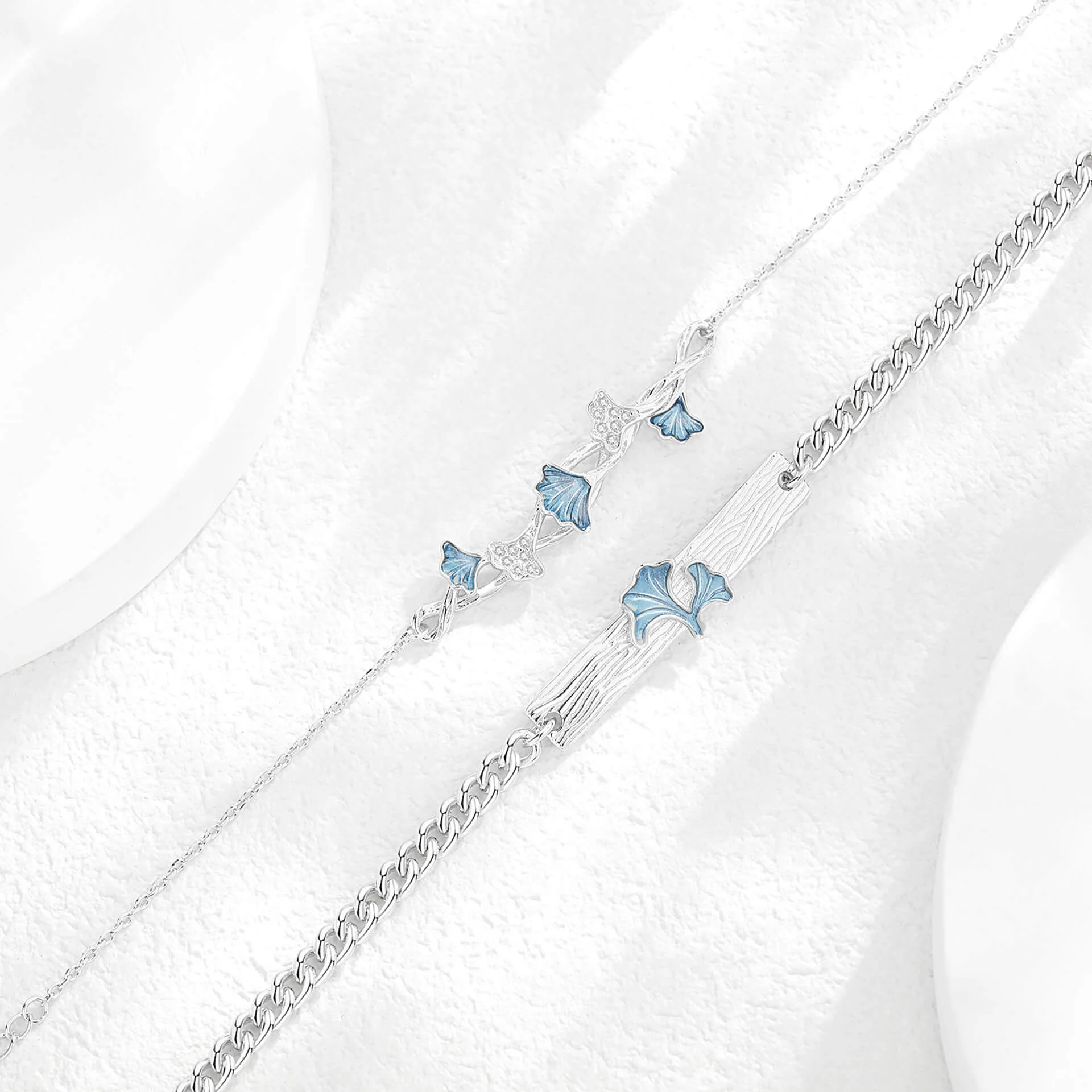 Blue Ginkgo Matching Bracelets - Image 5
