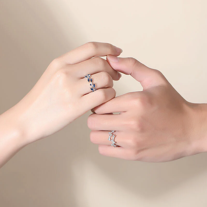 Cubic Zirconia Branches Matching Rings - Image 2