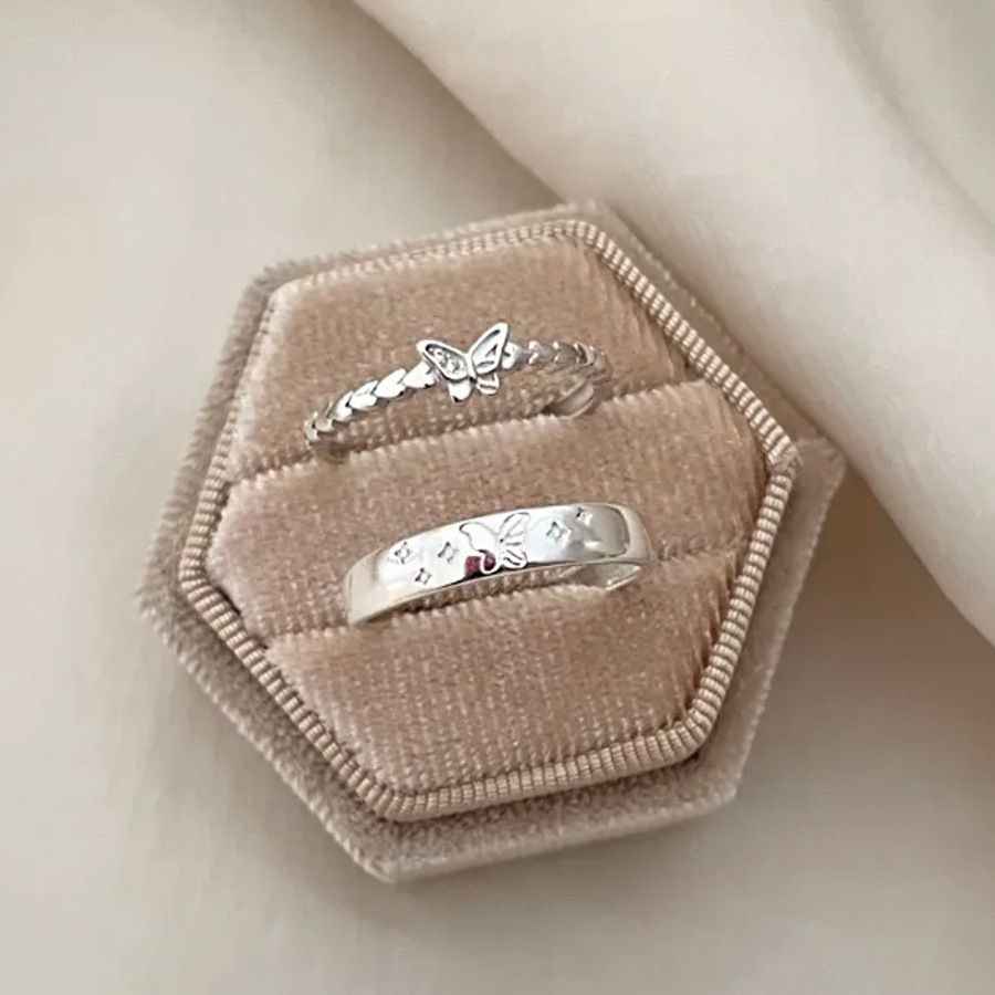 Butterfly Matching Couple Rings - Image 4