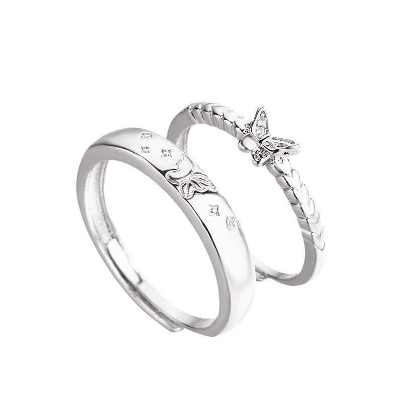 Butterfly Matching Couple Rings - Image 5