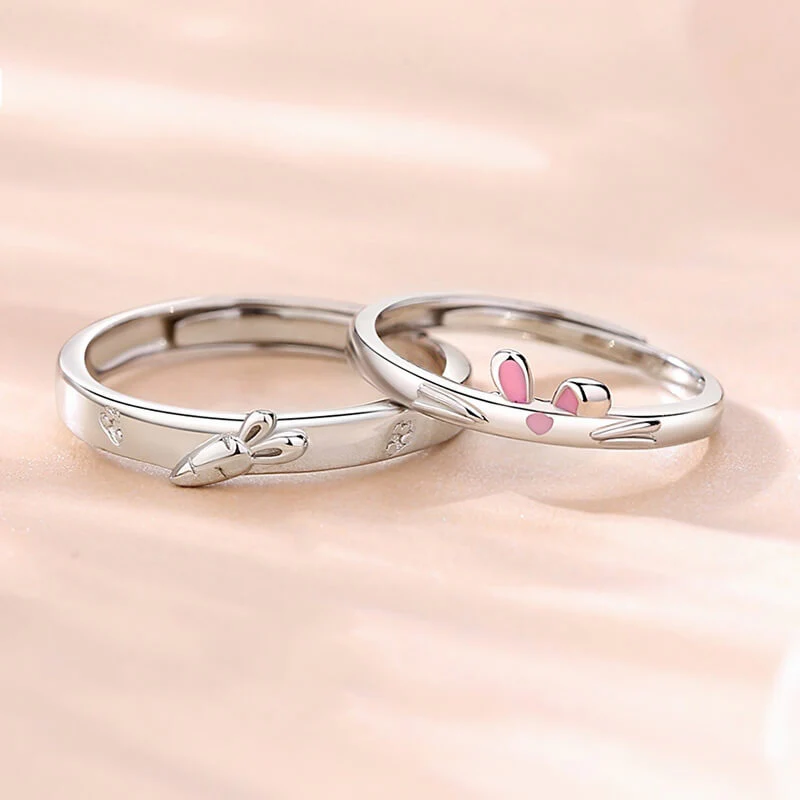 Adorable Carrot & Rabbit Matching Rings - Image 2