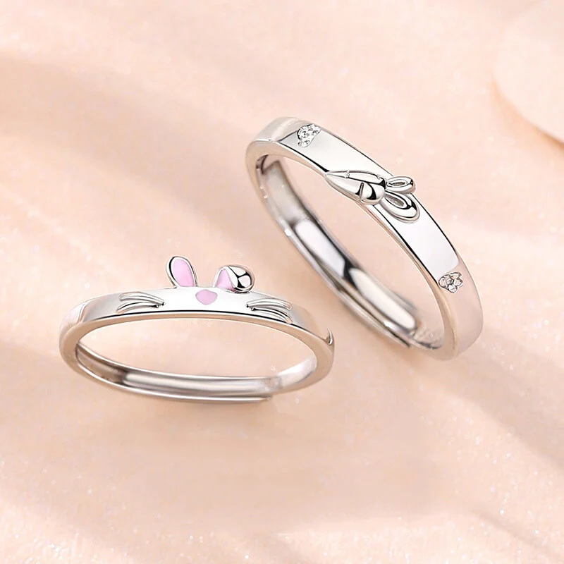 Adorable Carrot & Rabbit Matching Rings - Image 3