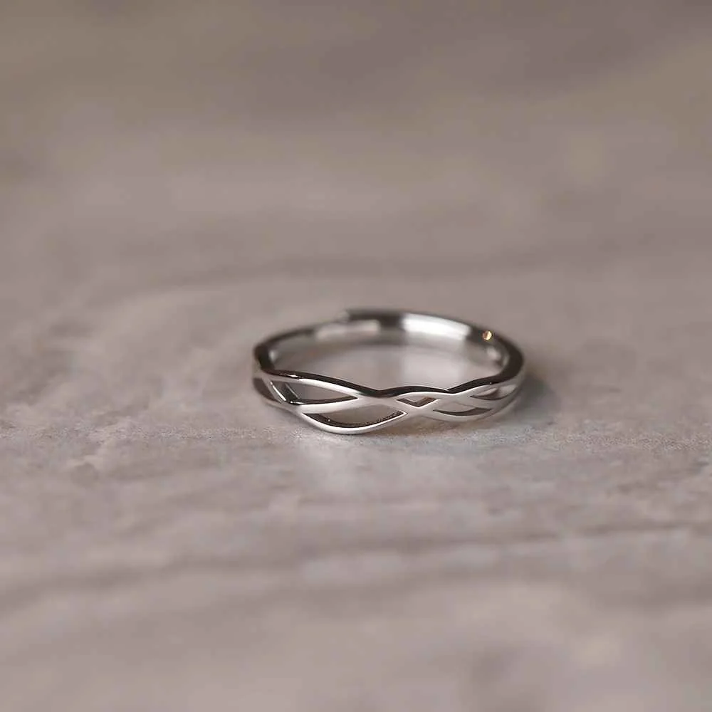 Classic Minimalist CZ Engagement Ring Set - Image 3