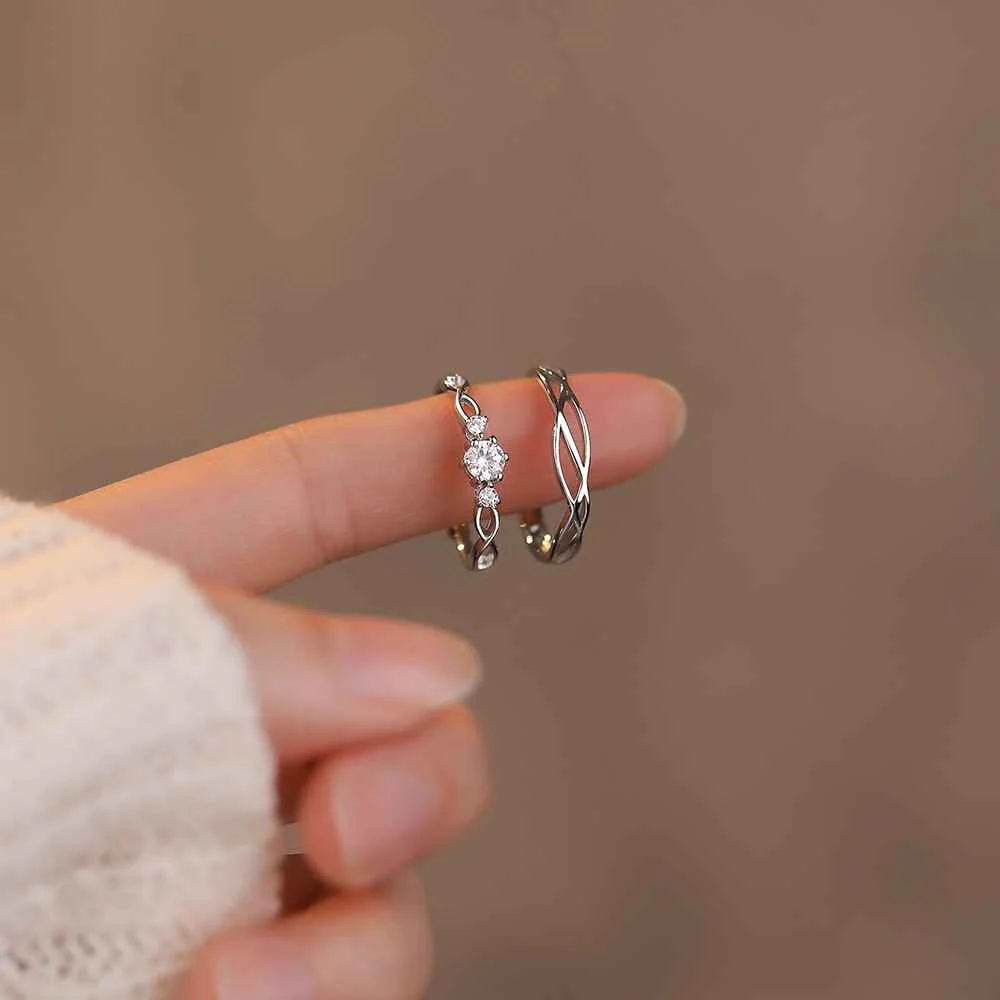Classic Minimalist CZ Engagement Ring Set - Image 5