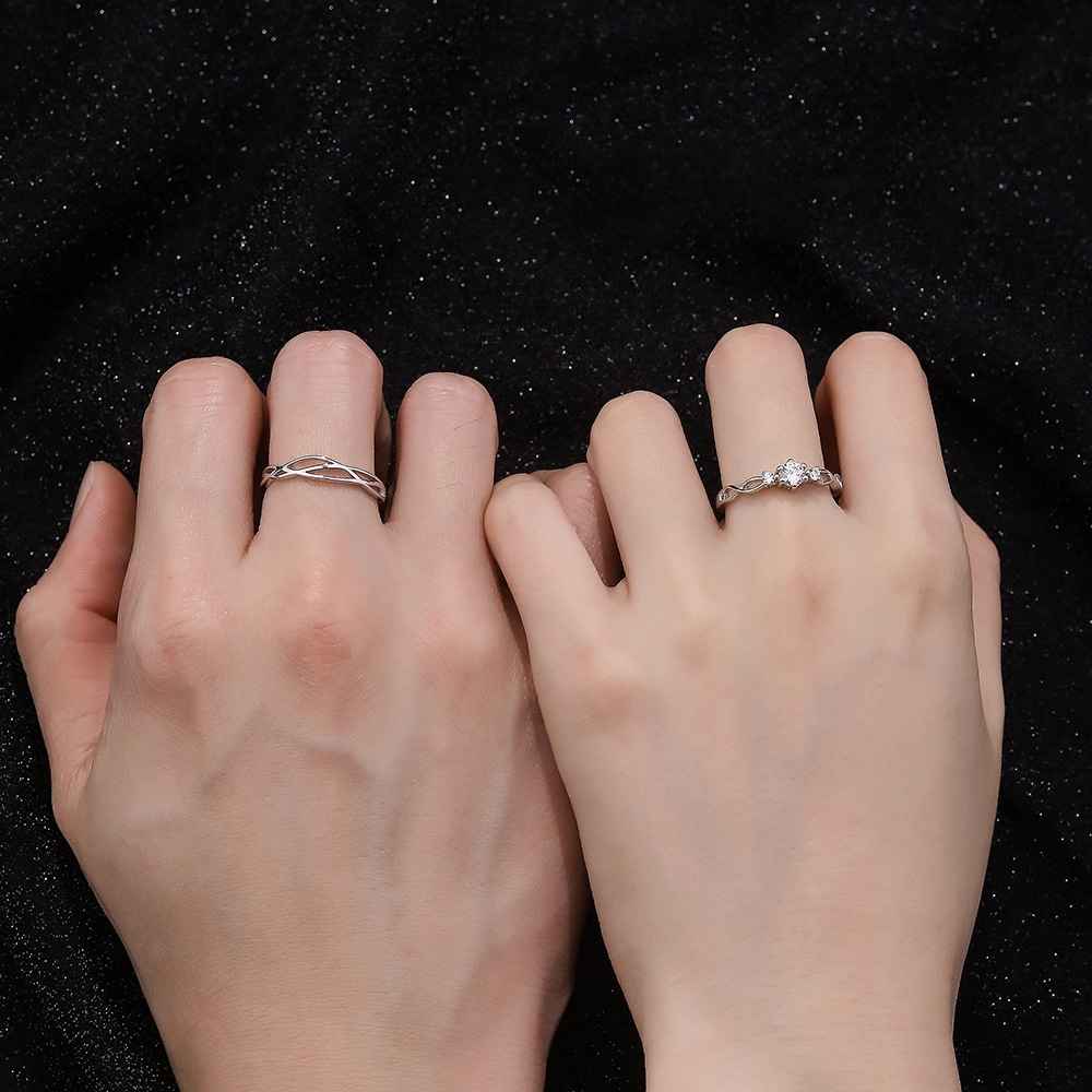 Classic Minimalist CZ Engagement Ring Set - Image 6