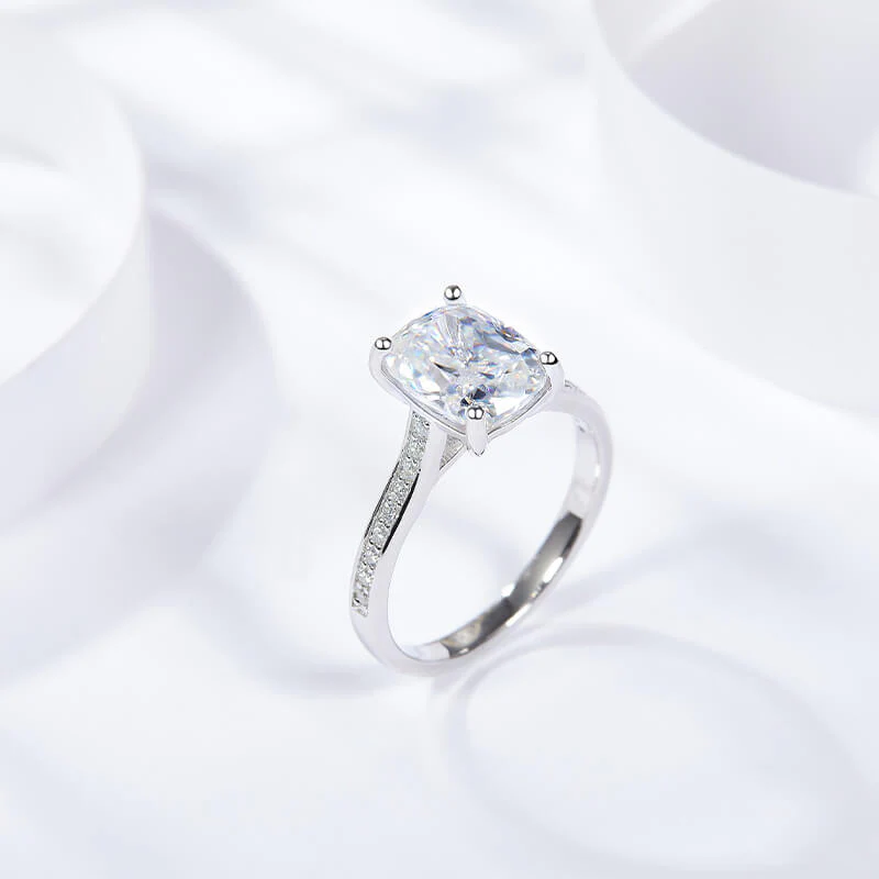 Cushion Cut 3.0ct Moissanite Wedding Band - Image 5