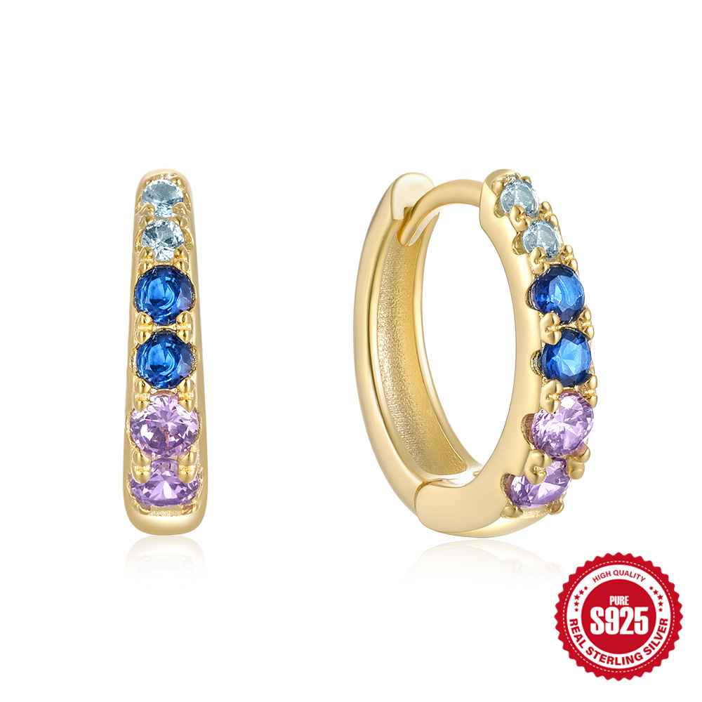 10 Stunning Designs: Multicolored CZ Tiny Huggie Earrings – Elegant and Versatile Jewelry - Image 10