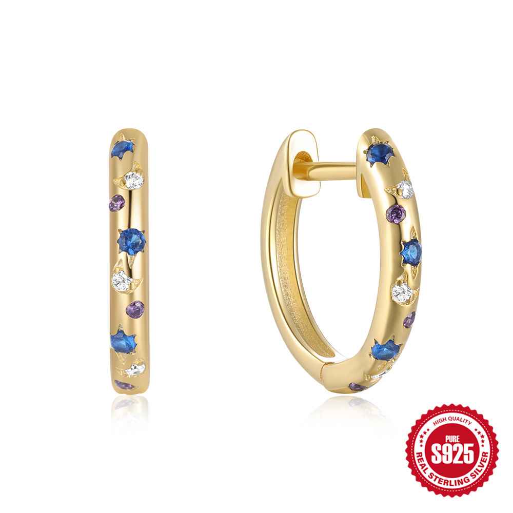 10 Stunning Designs: Multicolored CZ Tiny Huggie Earrings – Elegant and Versatile Jewelry - Image 8