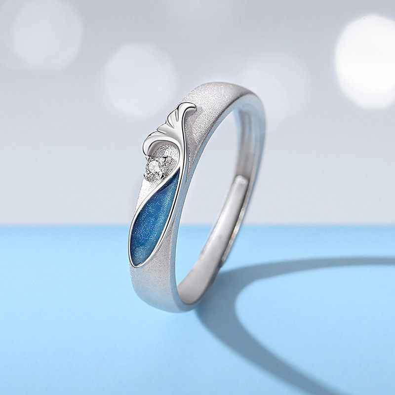 Enamel Whale Matching Couple Rings - Image 2