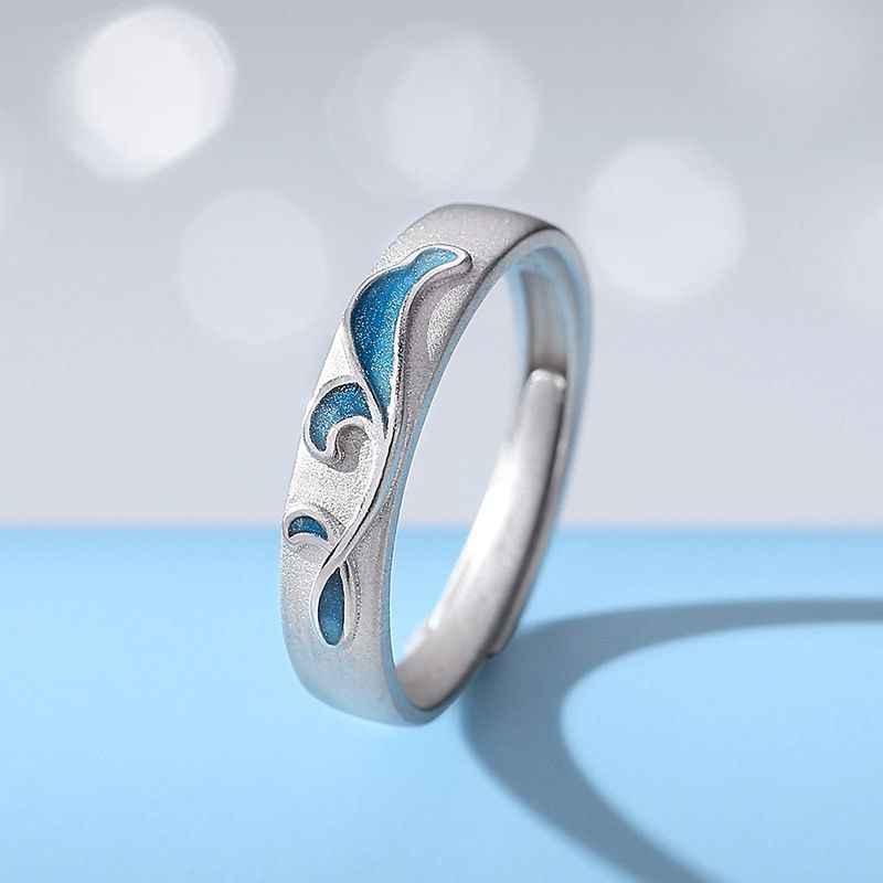Enamel Whale Matching Couple Rings - Image 3
