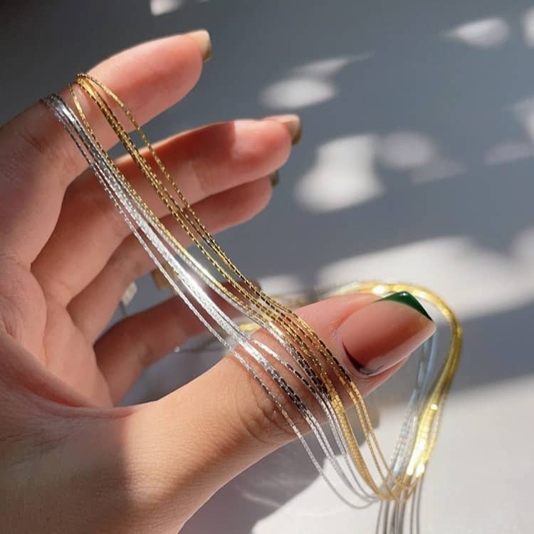 Five Layer Necklace in Sterling Silver - Silver or Gold - Image 4