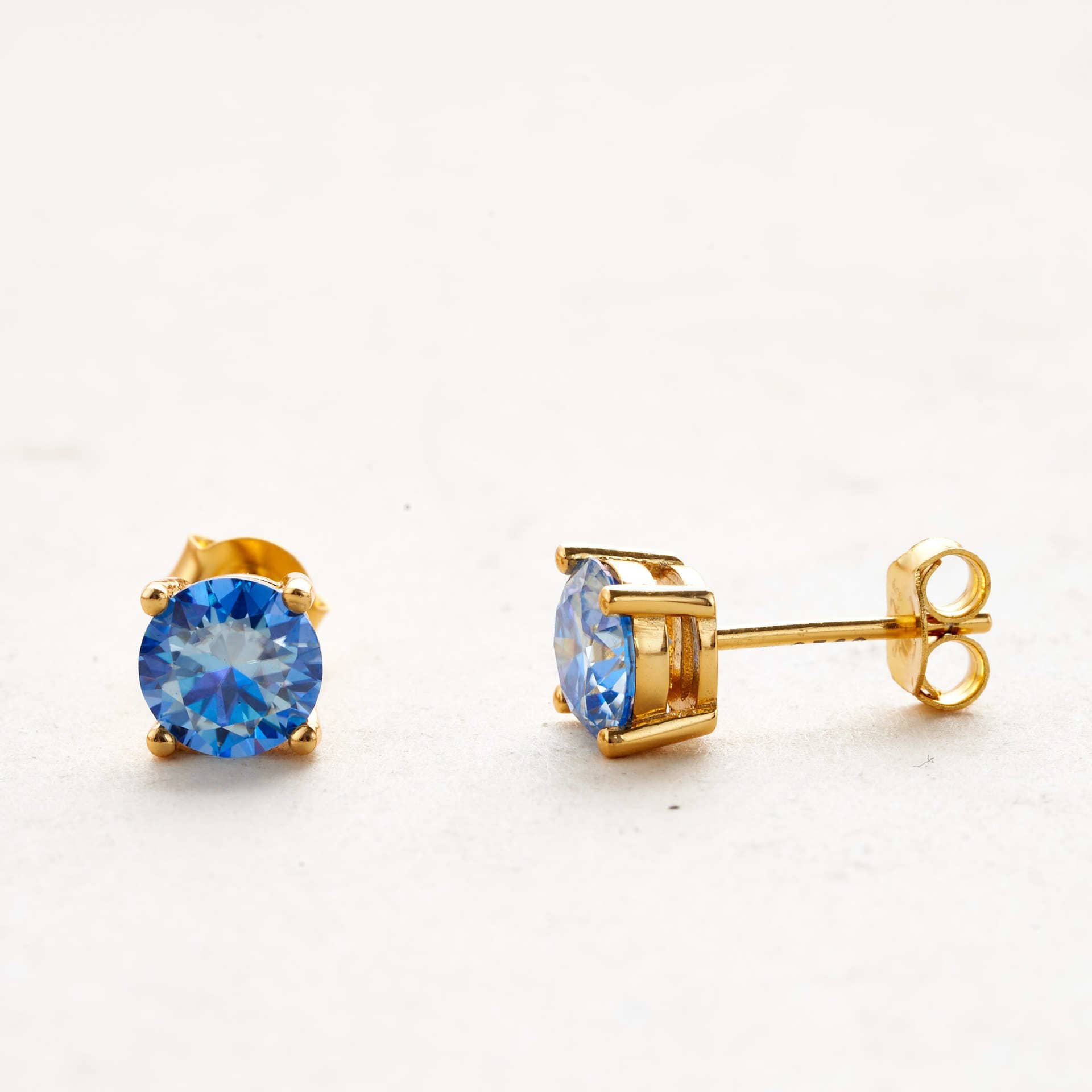 Four Prong Russian Cut Moissanite Earrings - Image 3