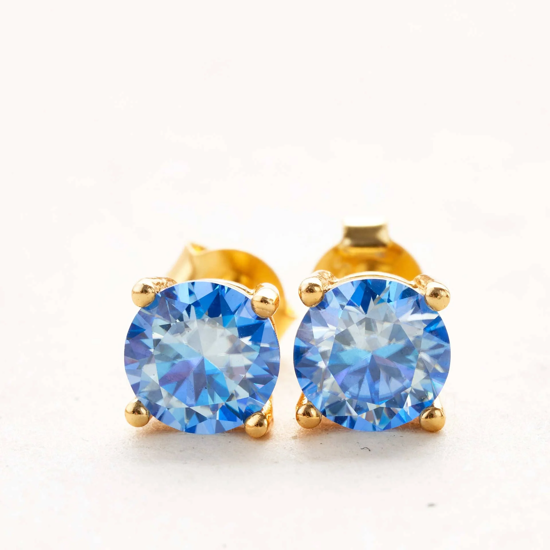 Four Prong Russian Cut Moissanite Earrings - Image 4
