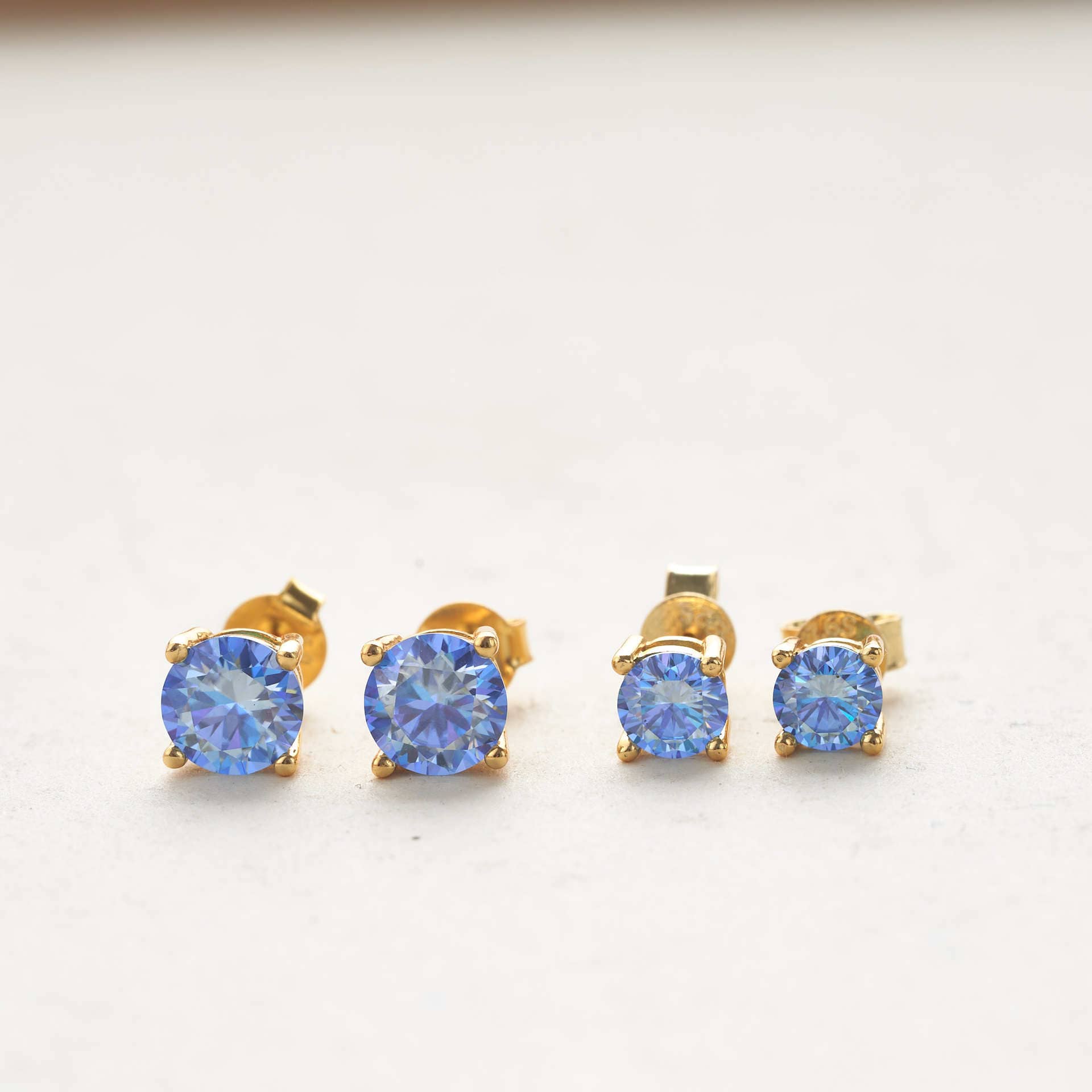 Four Prong Russian Cut Moissanite Earrings - Image 6