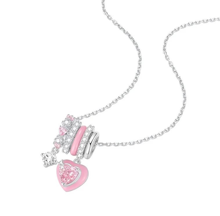 Geometric Black & Pink Matching Necklaces - Image 2
