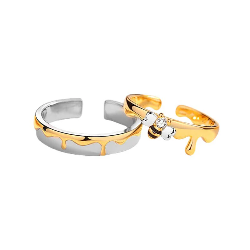 Love is as Sweet as Honey & Bee Matching Rings