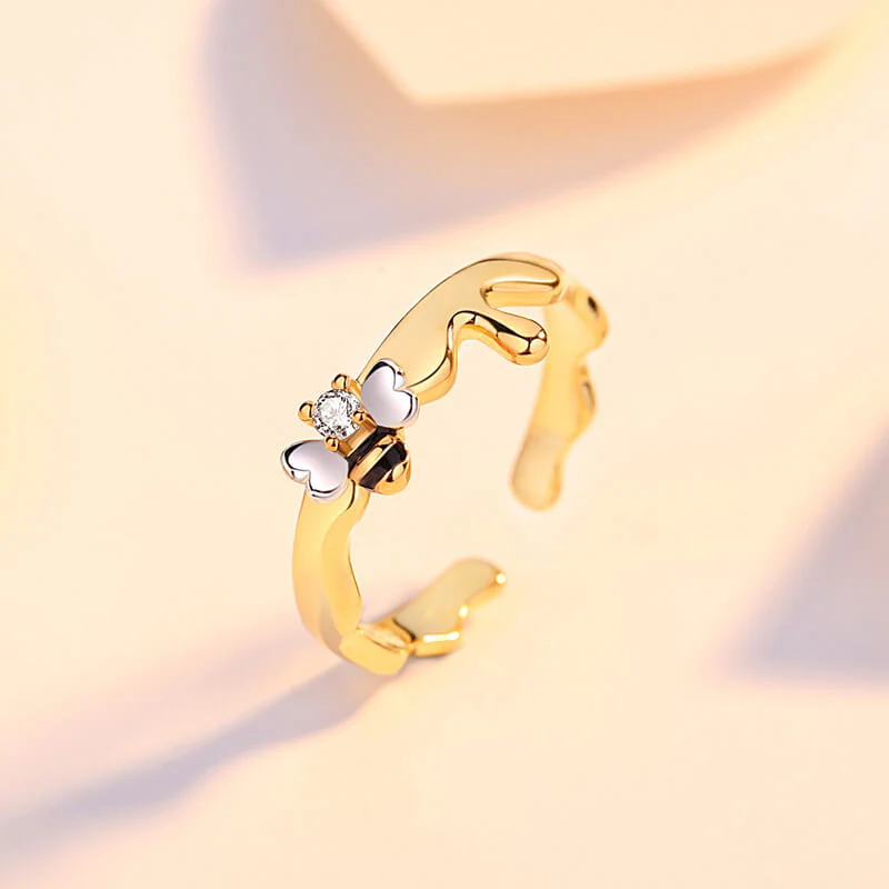 Love is as Sweet as Honey & Bee Matching Rings - Image 2