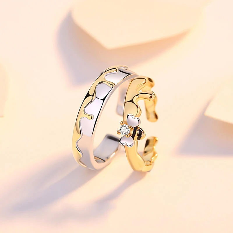 Love is as Sweet as Honey & Bee Matching Rings - Image 4
