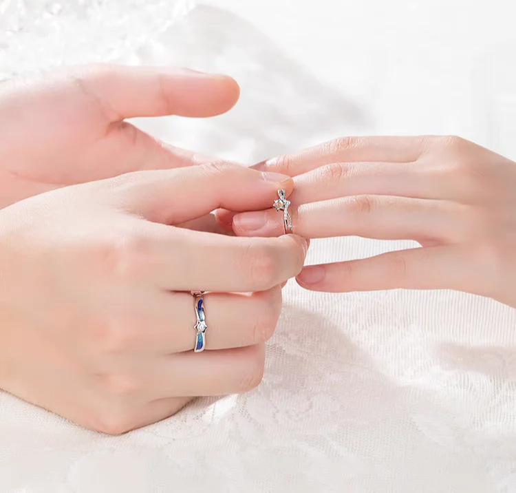 Meeting Starlight Moonstone Matching Rings - Image 2