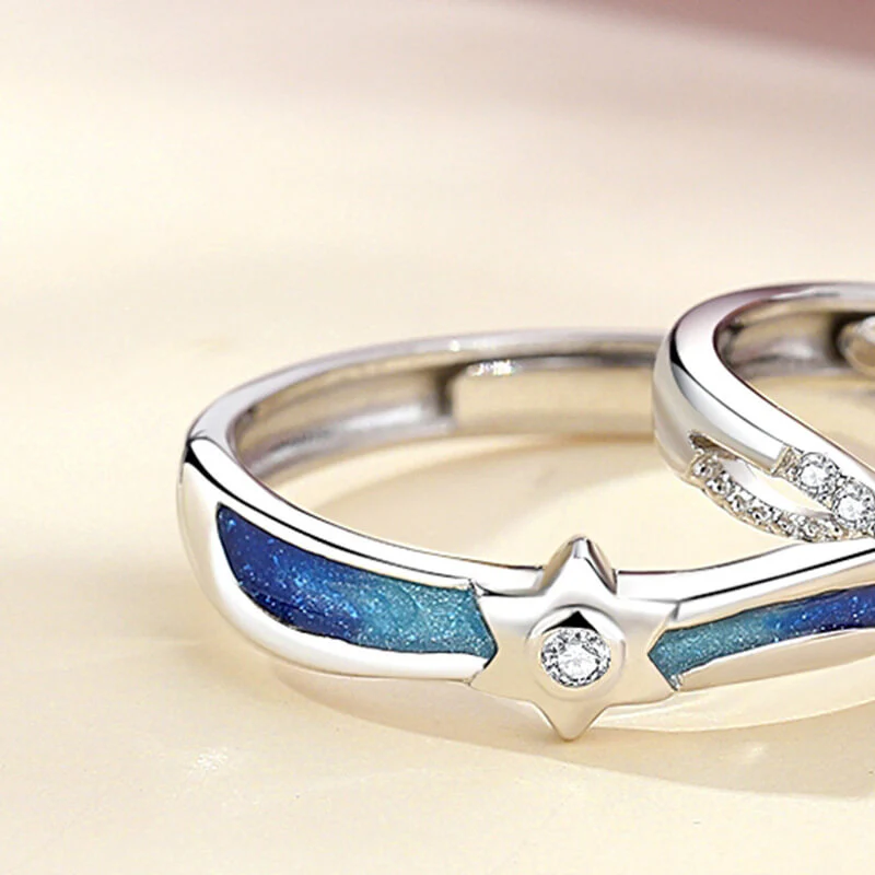 Meeting Starlight Moonstone Matching Rings - Image 4