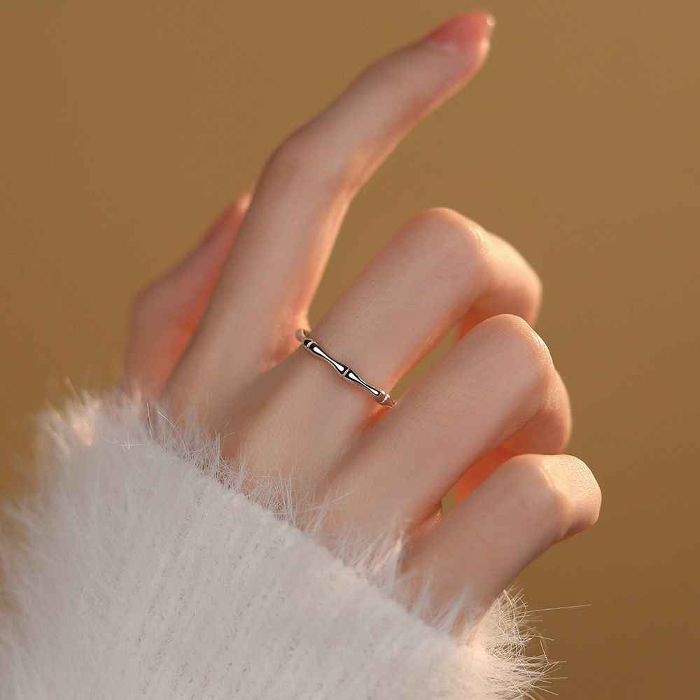 Minimalist Bamboo Couples Rings - Wedding Anniversary Rings - Image 4