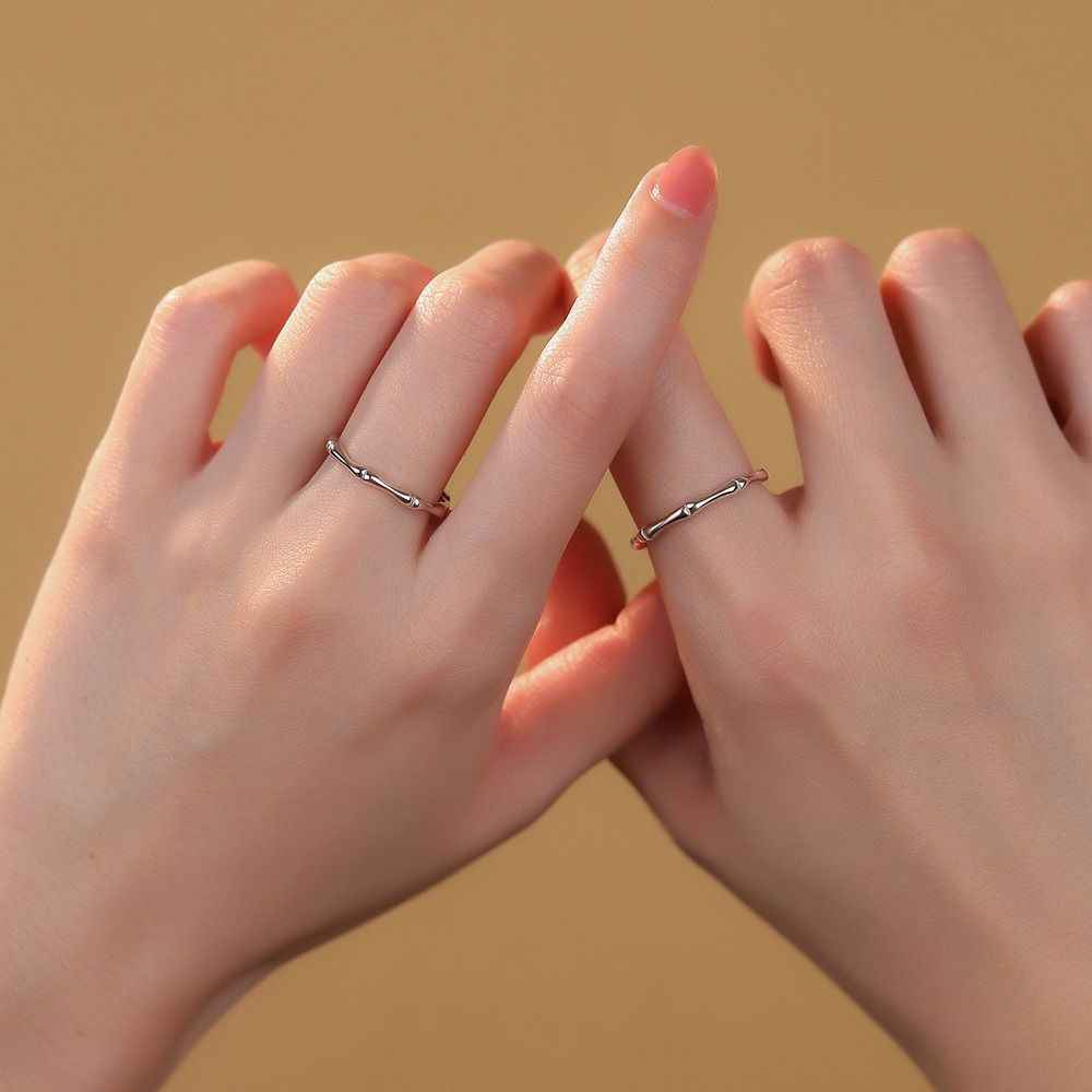 Minimalist Bamboo Couples Rings - Wedding Anniversary Rings - Image 5