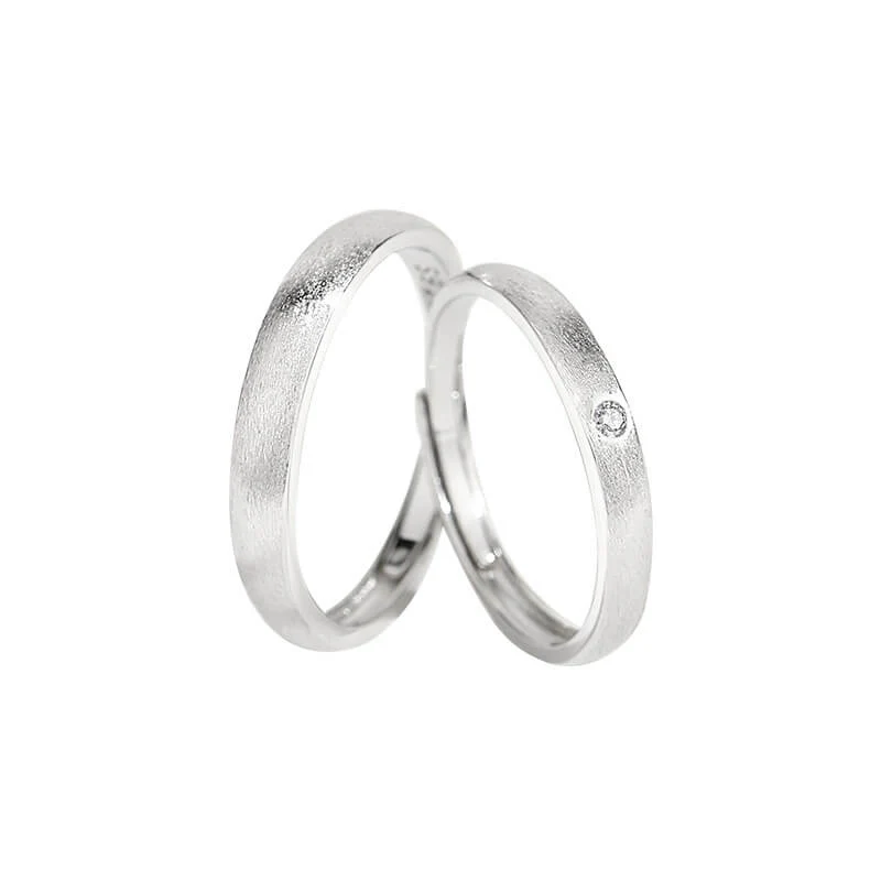 Minimalist Brushed Matte Matching Rings - Image 3