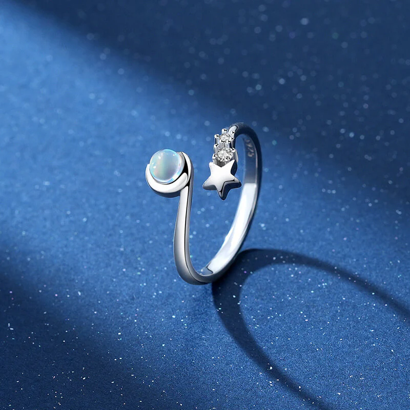 Moon Star Moonstone Matching Rings - Image 3