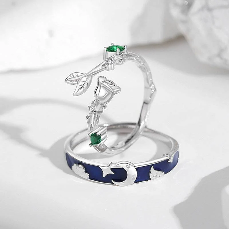 Moonlit Rose Couple Rings - Image 3