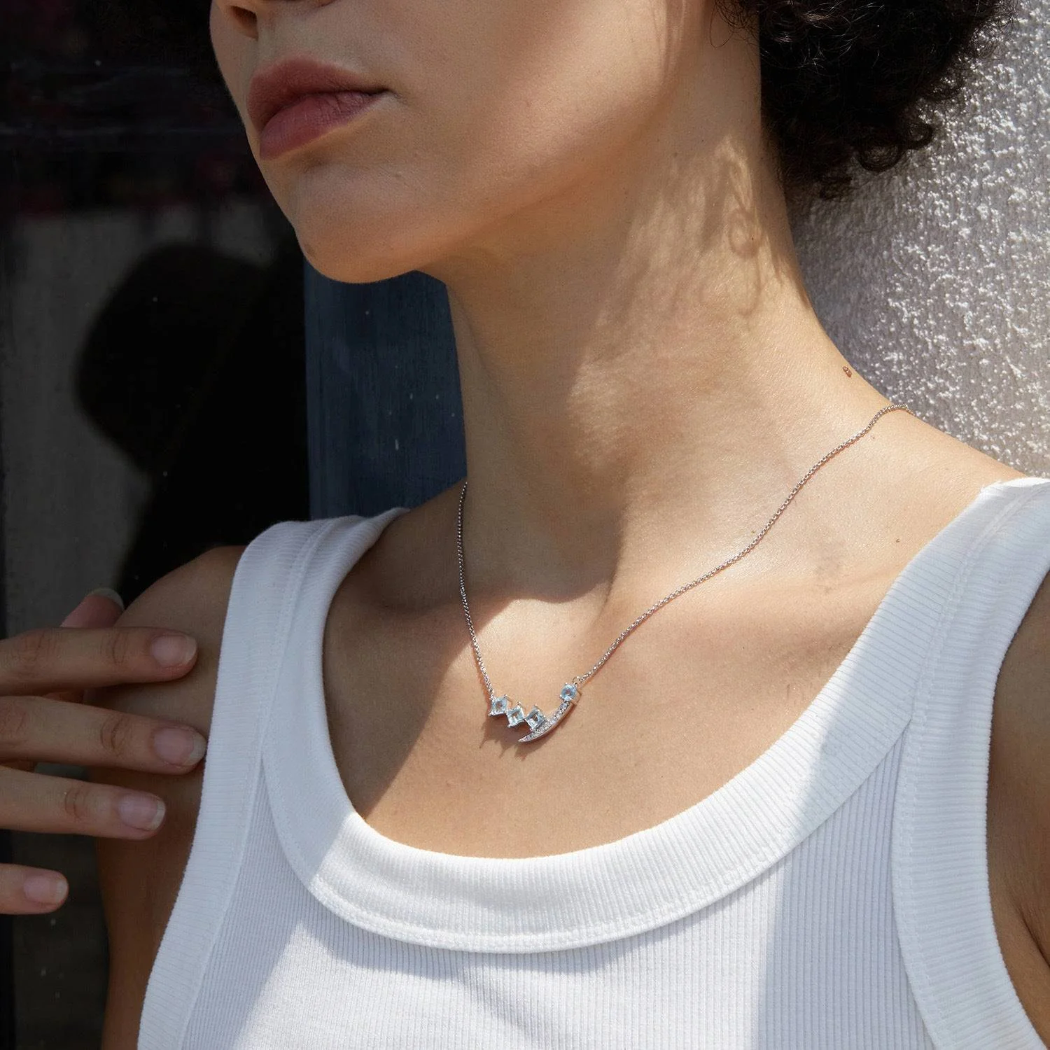 Natural Topaz Smiling Necklace - Image 4