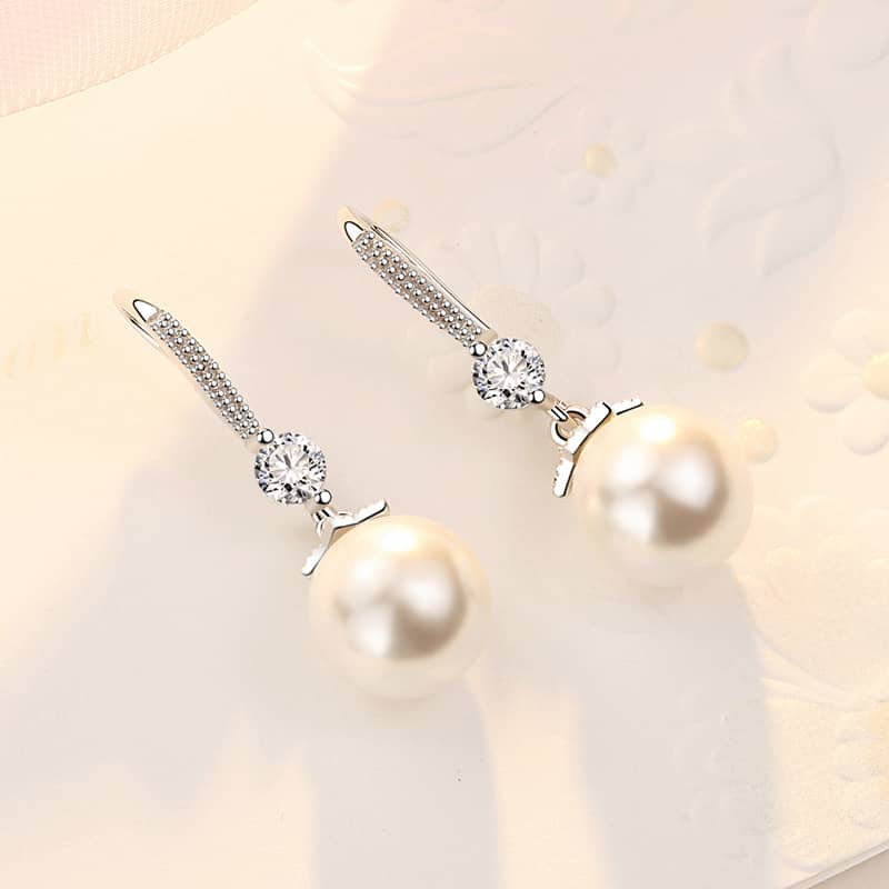 Pearl Drop Earrings - Image 3