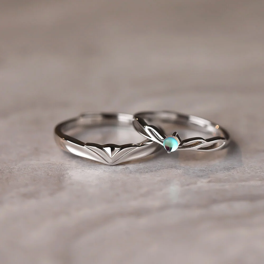Princess & Knight Moonstone Matching Rings